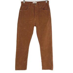 Agolde Riley Long Corduroy Pants Womens Size 26 Brown Cotton‎ Blend PT-2117